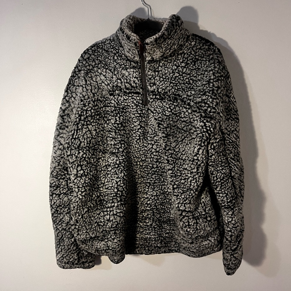 Men's Gray Sherpa Fleece Sweater